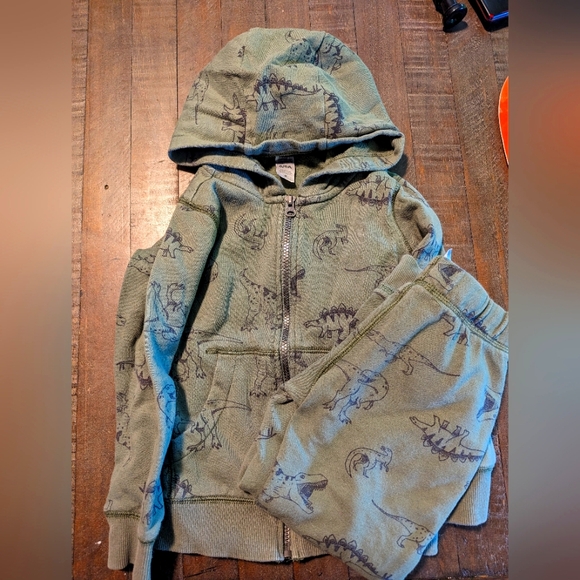 Carter's Kids Dinosaur Matching Zip Up Jacket and Stretch Pants Size 6/6a - Picture 1 of 2